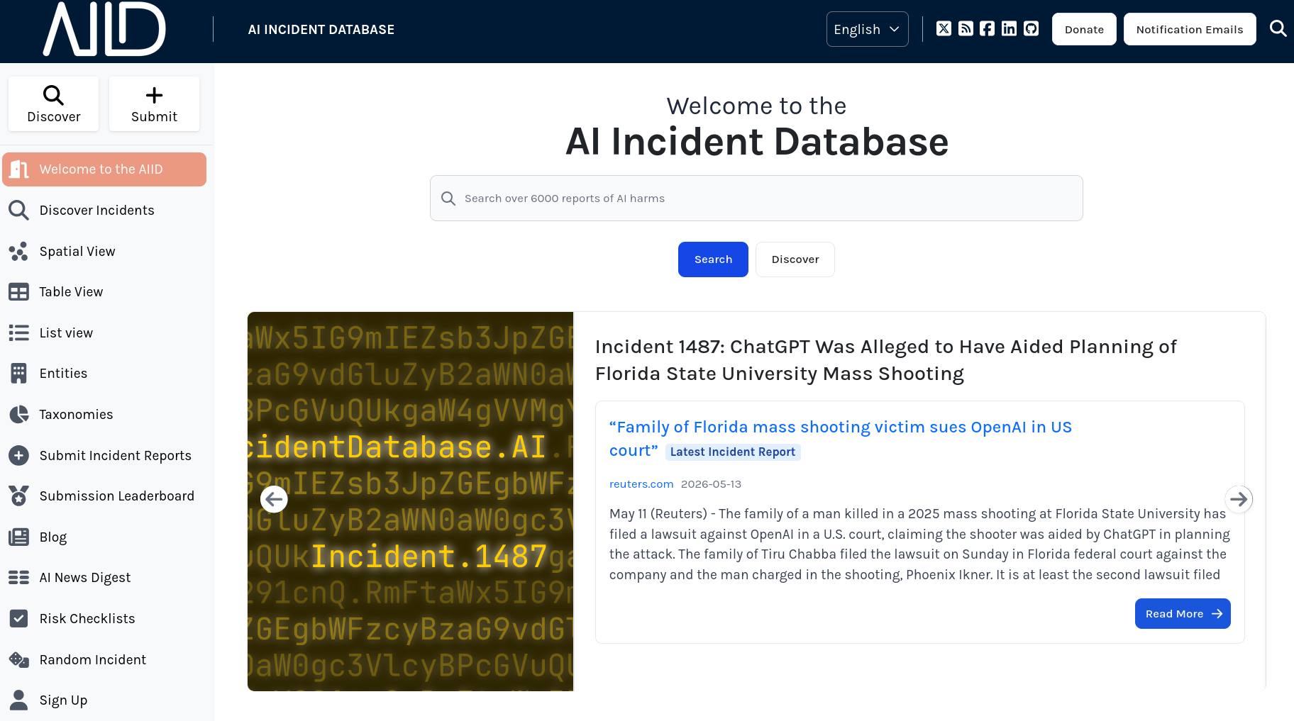 AI Incident Database