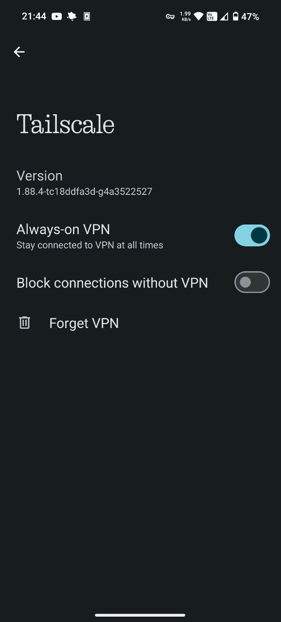 Always-on VPN setting on Android